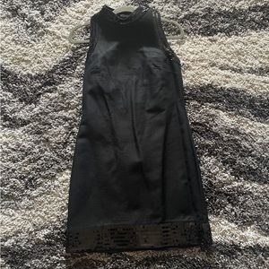 MANGO Black Mini Sleeveless Dress with Sequence at bottom and Hoop Back US 6